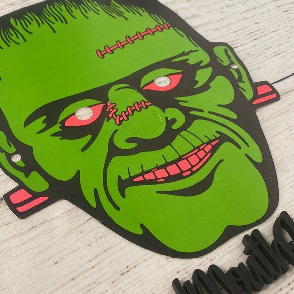 *Vintage Frankenstein Monster Halloween Mask 1960's-70's Paper Flat - Picture 3 of 5